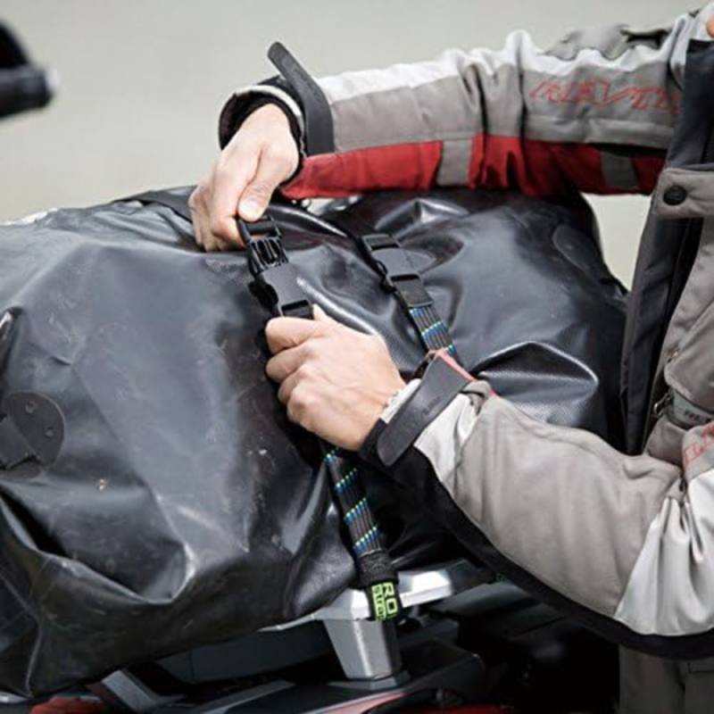 رباط COMMUTER ADJ. stretch strap 300 to 720 x 12mm (black reflective) - 2 pack