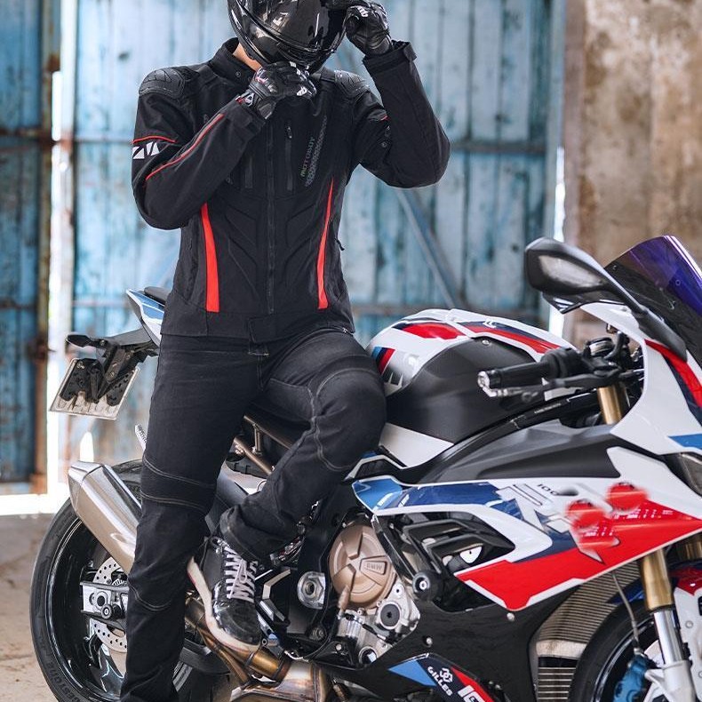 جاكيت MOTOBOY اسود احمر