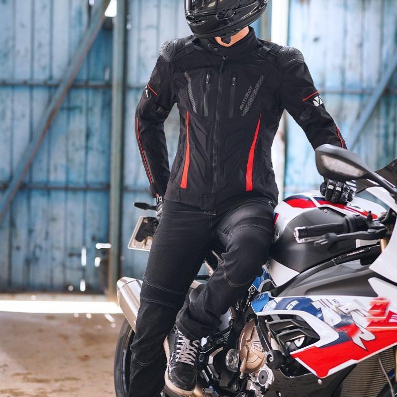 جاكيت MOTOBOY اسود احمر