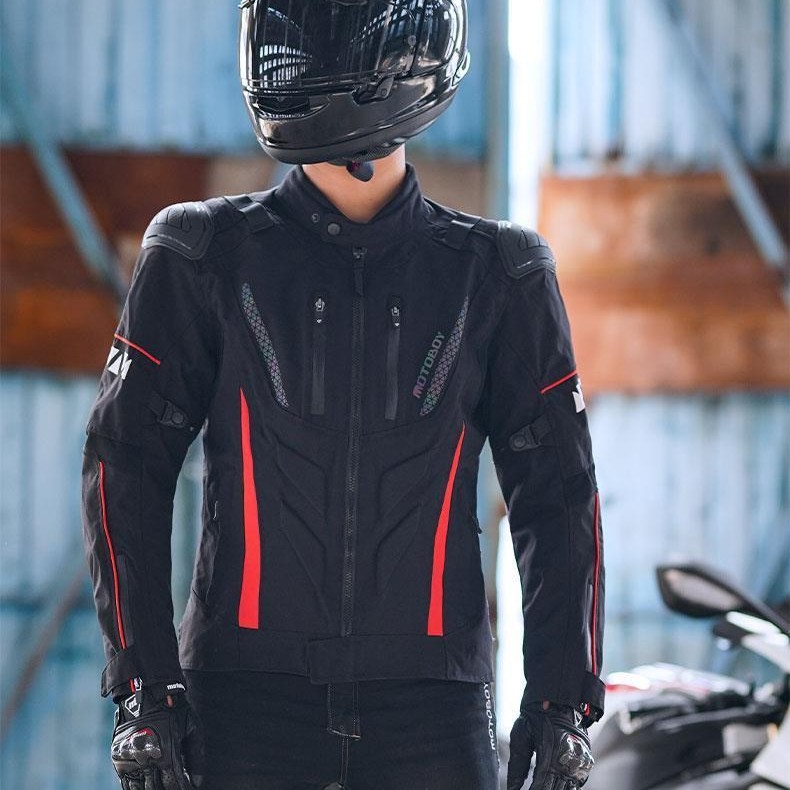 جاكيت MOTOBOY اسود احمر