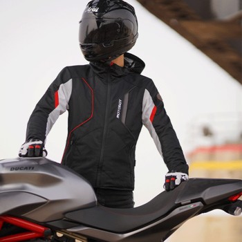 جاكيت MOTOBOY اسود ابيض