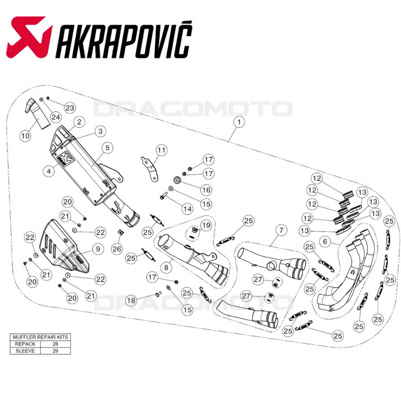 قزوز YAMAHA YZF-R6 2008-2025 Full AKRAPOVIC 