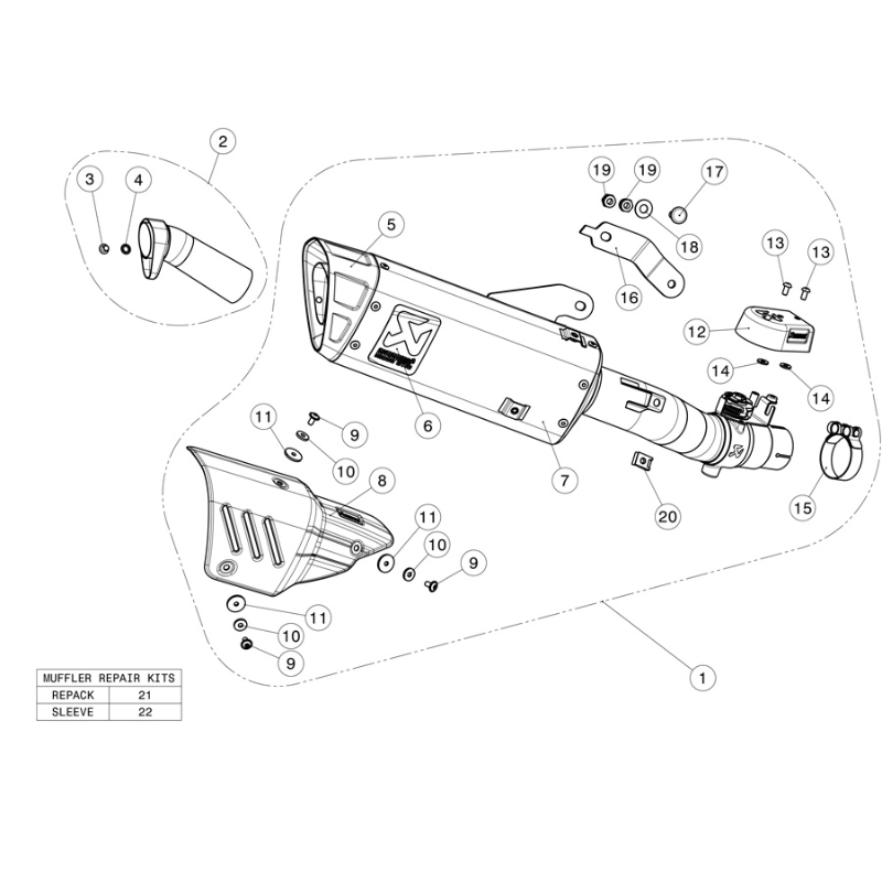 قزوز Akrapovic Slip-On Titanium Yamaha YZF-R6 (17-24)