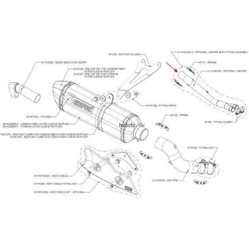 وصله قزوز Akrapovic Honda Cb1000 R 2008 - 2016