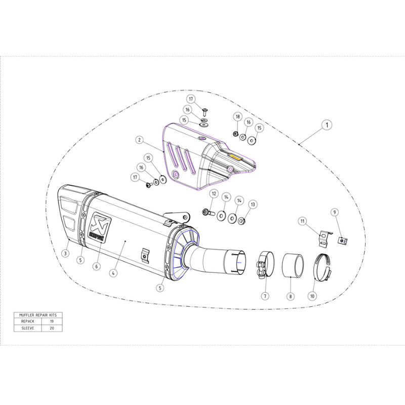 قزوز  Akrapovic for Honda CB 1000 R 2018/2024